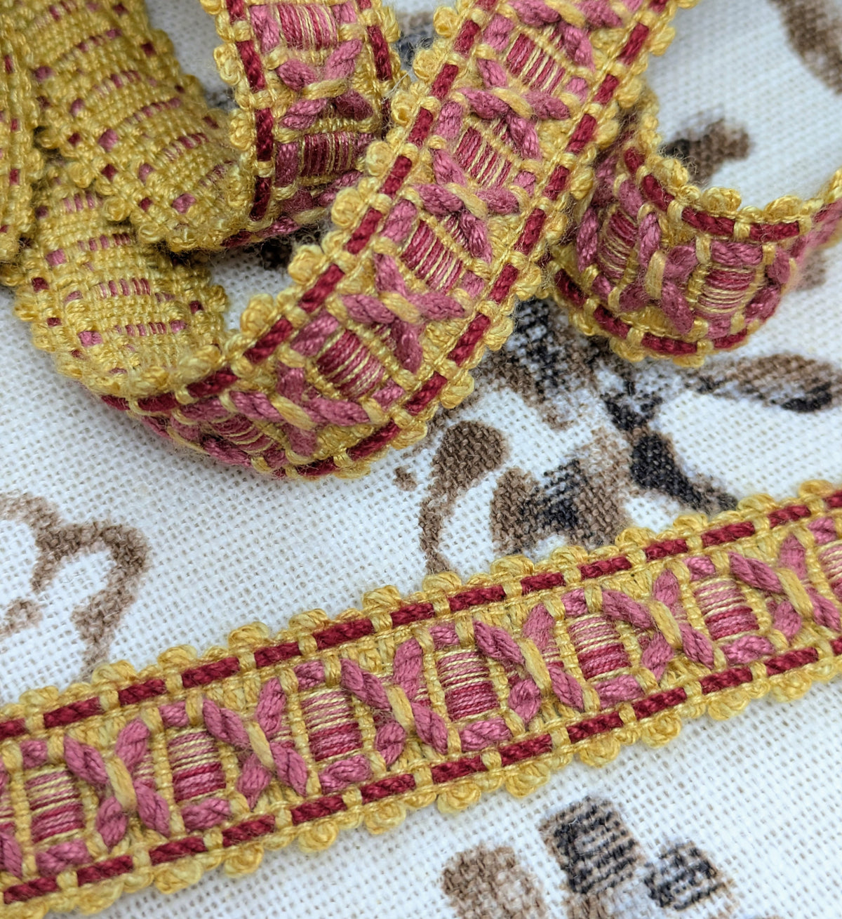 Dark Pink & Orange Braid for Soft Furnishings & Upholstery