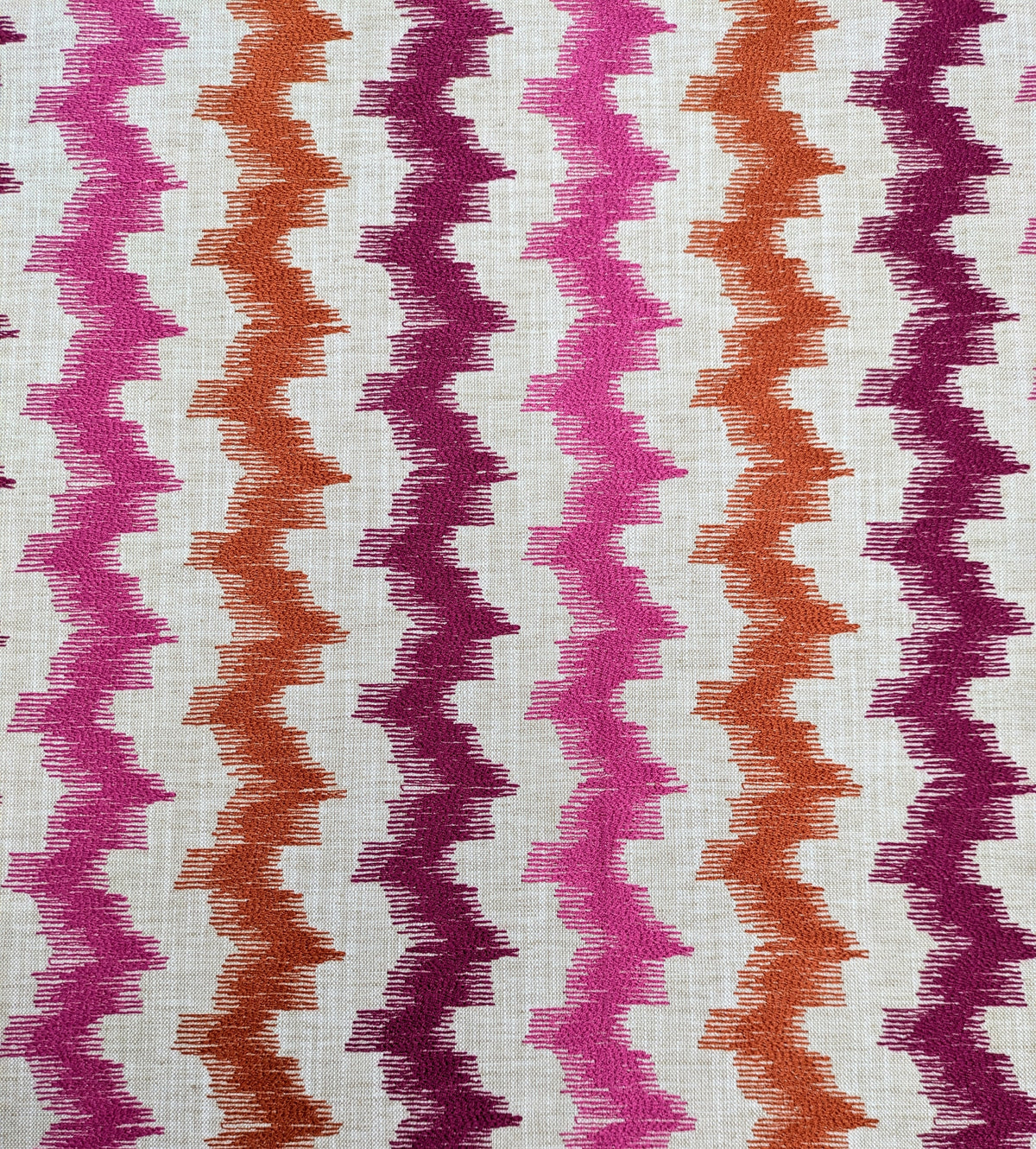 Ikat Zig Zag by John Lewis - Embroidered Fabric - 2.5m Remnant