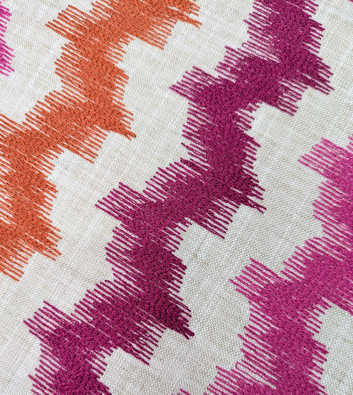 Ikat Zig Zag by John Lewis - Embroidered Fabric - 2.5m Remnant