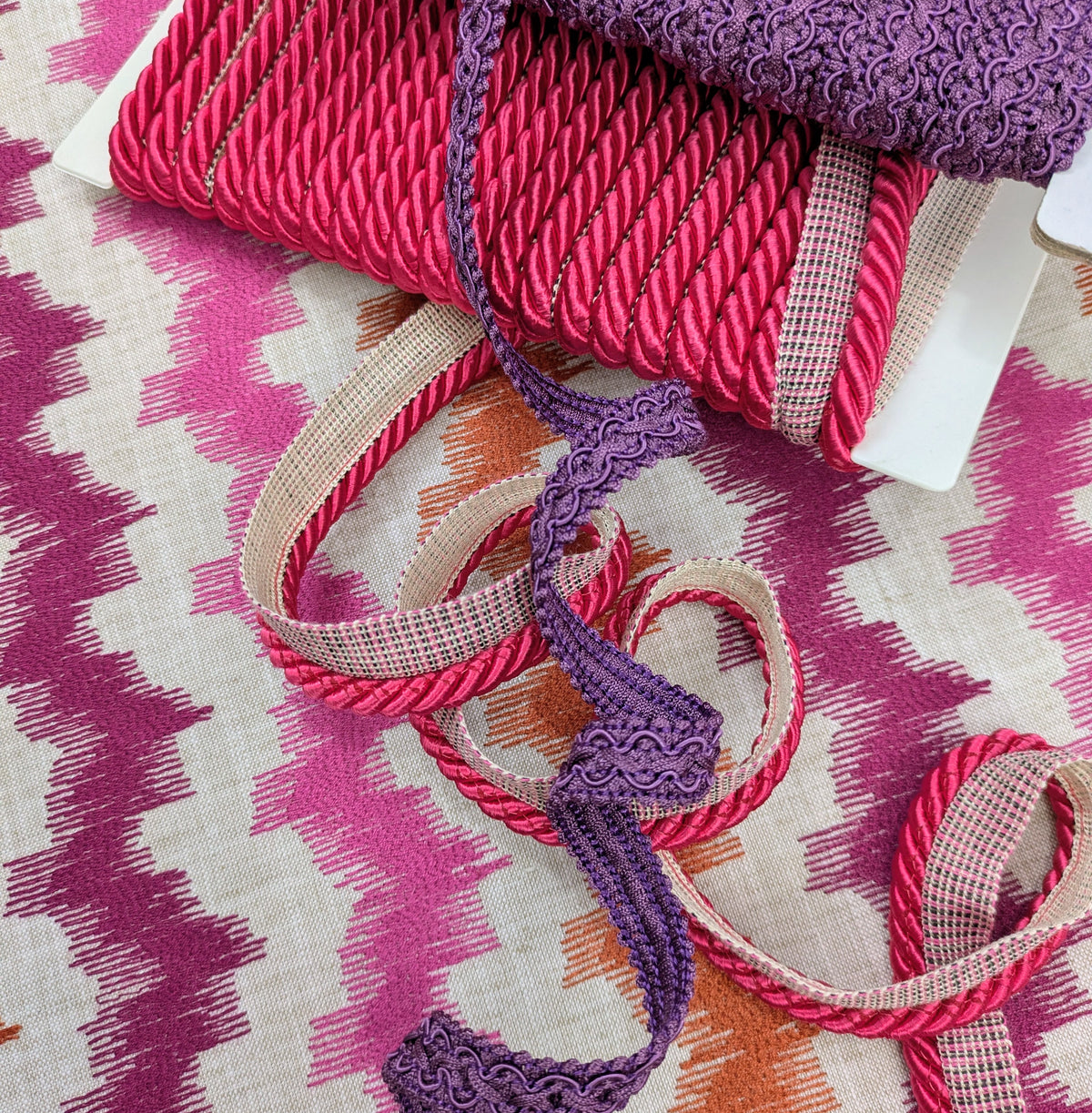 Ikat Zig Zag by John Lewis - Embroidered Fabric - 2.5m Remnant