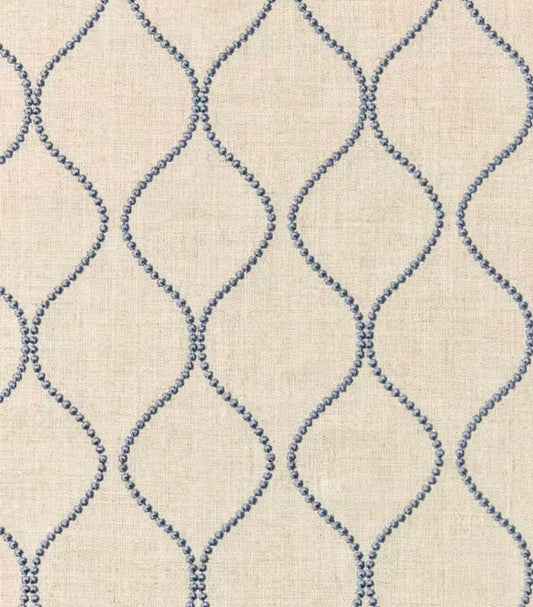 Ellewood Knot by John Lewis - Denim Blue Colourway - Embroidered Fabric