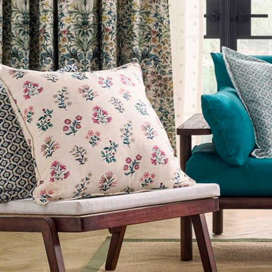 Leiden by Clarke & Clarke - 1.95m Remnant - Teal / Berry Colourway